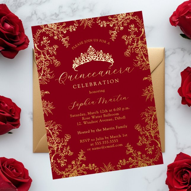 Gold Red Elegant Vintage Quinceanera  (Creator Uploaded)