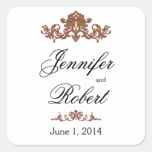 Gold Red Filigree Vintage Scroll Envelope Seal