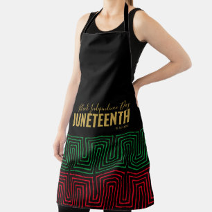 Gold Red Green Black Independence Day JUNETEENTH Apron