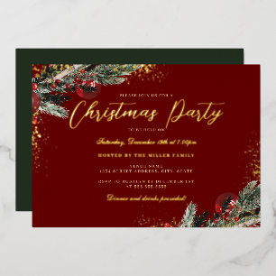 Gold Red Green Sparkle Foliage Christmas Party