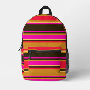 Gold, Red, & Magenta Striped Backpack