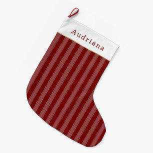 Gold Red Stripes Christmas Large Christmas Stocking