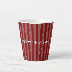 Gold Red Stripes Christmas Latte Mug