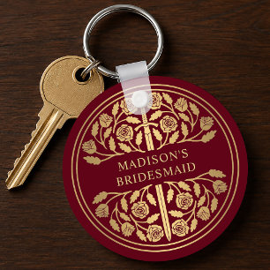 Gold Red Sword Bridesmaid Royal Wedding Gift Key Ring