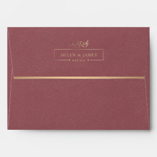 Gold & Red Texture Wedding Envelope