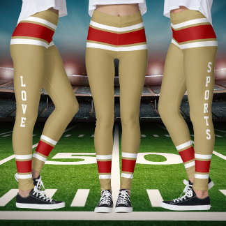 Gold Red White Team Jersey Colours Love Sports Leggings