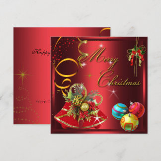 Gold Red Xmas Party Invitation