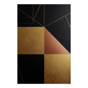 Gold Reflections Geometry Poster