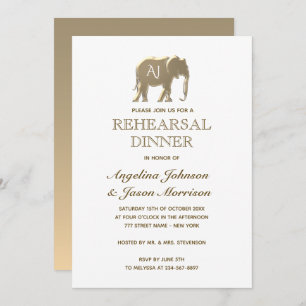 Gold Rehearsal Dinner Invitation