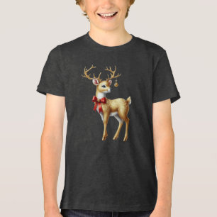 Gold Reindeer Boys T-Shirt Tri-Blend Shirt