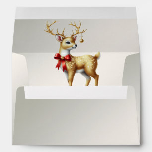 Gold Reindeer Holiday Envelope
