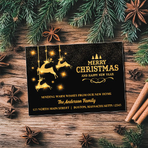 Gold Reindeer Holiday Moving Announcement