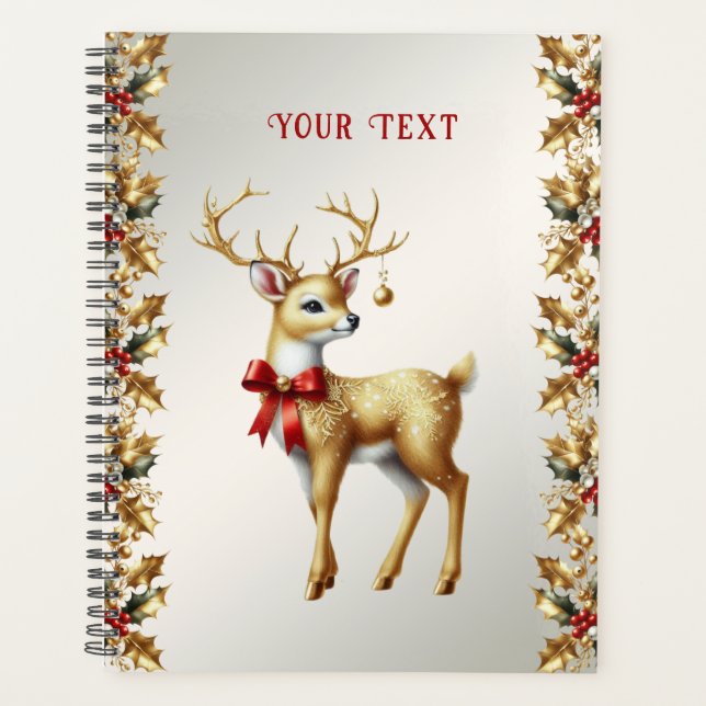 Gold Reindeer Holiday Planner (Front)