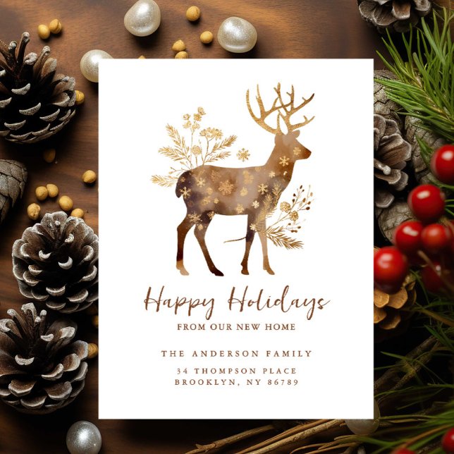 Gold Reindeer New Home Card (Creator Uploaded)