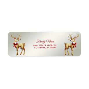 Gold Reindeer Return Address