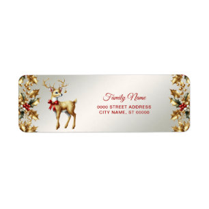Gold Reindeer Return Address