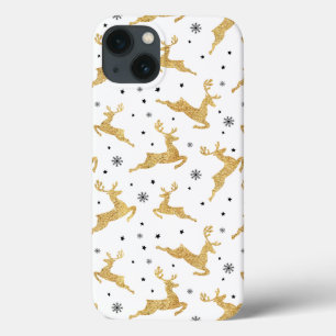 Gold Reindeers iPhone 13 Case