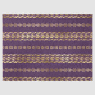 Gold Repeating Patterns on Purple Decoupage Tissue Paper