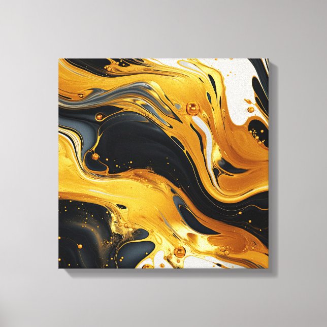 Gold Resin Art Canvas Print (Front)