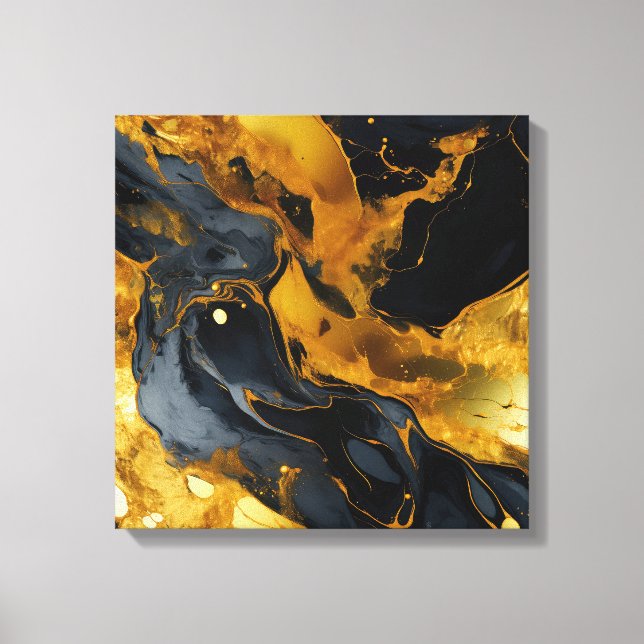 Gold Resin Art Canvas Print (Front)