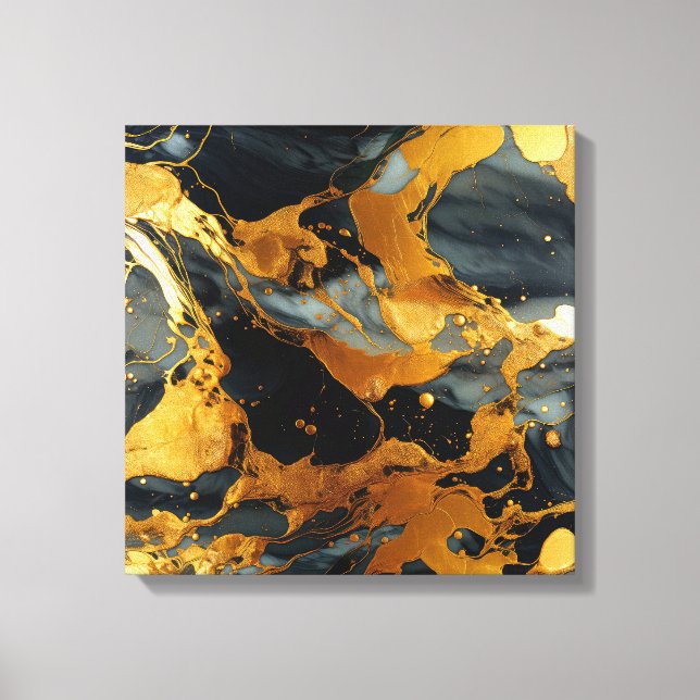 Gold Resin Art Canvas Print (Front)