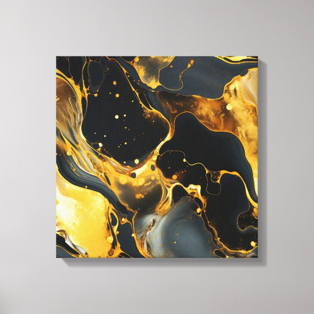 Gold Resin Art Canvas Print (Front)