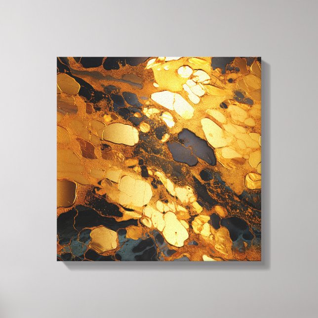 Gold Resin Art Canvas Print (Front)