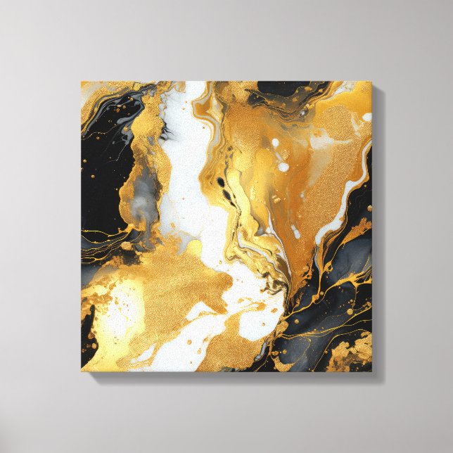 Gold Resin Art Canvas Print (Front)