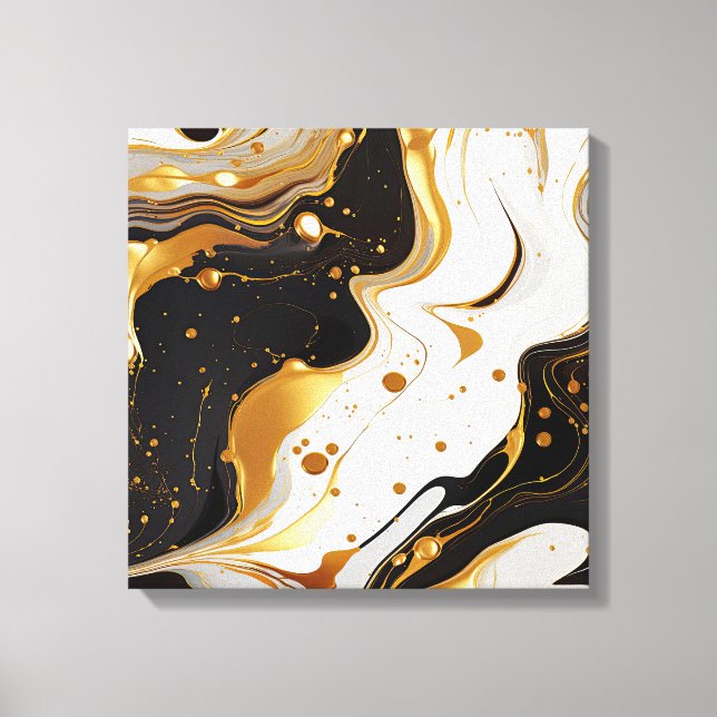 Gold Resin Art Canvas Print (Front)