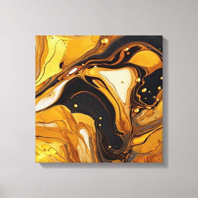 Gold Resin Art Canvas Print (Front)