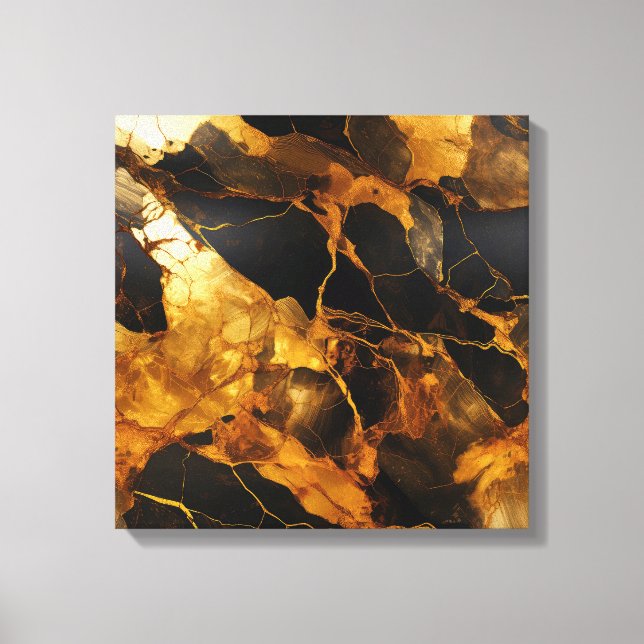 Gold Resin Art Canvas Print (Front)