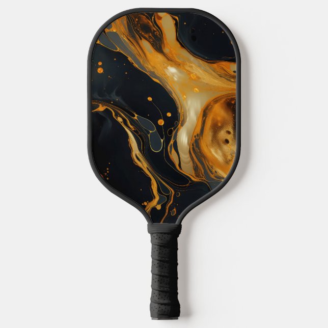 Gold Resin Art Pickleball Paddle (Front)