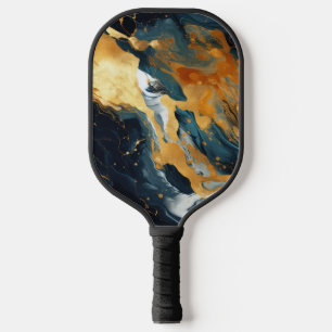 Gold Resin Art Pickleball Paddle