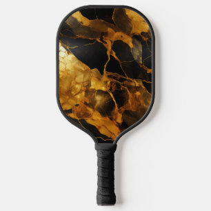 Gold Resin Art Pickleball Paddle