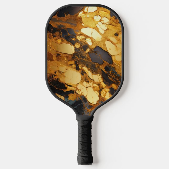 Gold Resin Art Pickleball Paddle (Front)