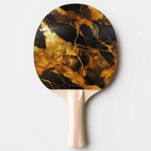 Gold Resin Art Ping Pong Paddle
