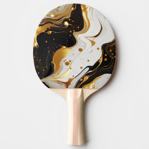 Gold Resin Art Ping Pong Paddle