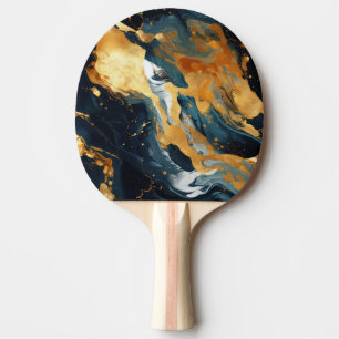 Gold Resin Art Ping Pong Paddle
