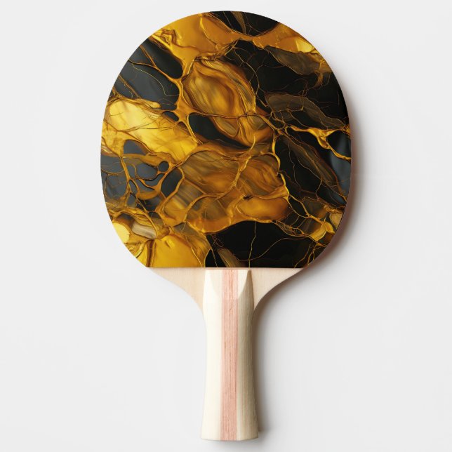 Gold Resin Art Ping Pong Paddle (Front)