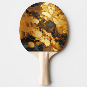 Gold Resin Art Ping Pong Paddle