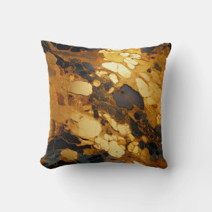 Gold Resin Art Throw Pillow