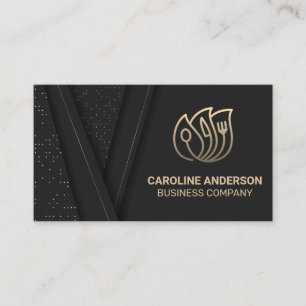 Gold Restaurant Logo Business Card