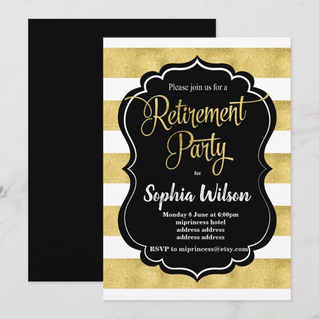 Gold Retirement Party invite (Front/Back)