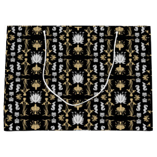 Gold Retro Art Nouveau Print Large Gift Bag