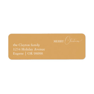 Gold Retro Boho Minimalist Christmas Address