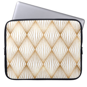 Gold rhombus tiles, geometric pattern. laptop sleeve