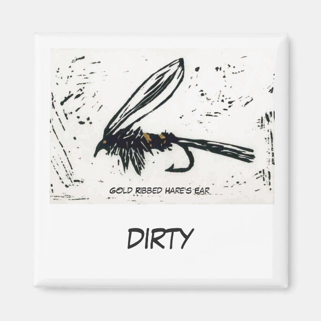 "Gold Ribbed Hare's Ear" Dish Washer Status Magnet (Front)