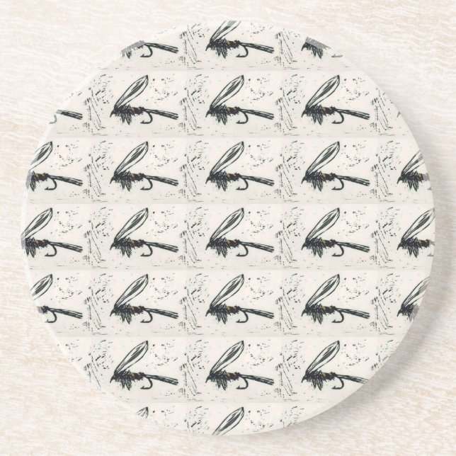 "Gold Ribbed Hare's Ear" Wet Fly Pattern Coaster. Coaster (Front)