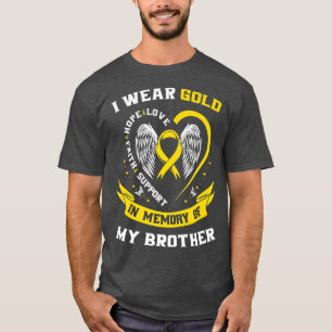 Gold Ribbon Childhood Cancer Awareness Brother In T-Shirt