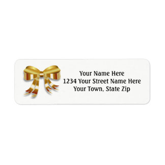 Gold Ribbon Christmas Address Labels